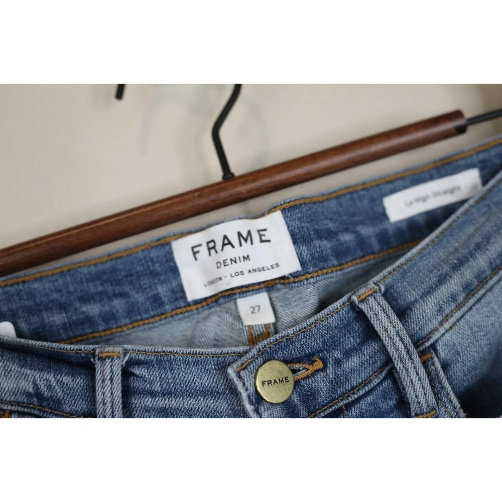 Frame Denim Womens Le‎ Debs High Ripped Straight Jeans Size 27 Distressed Denim
